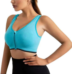Misharen Women Front Zipper Sports Bra High Impact Vest Push Up Running Gym Yoga Sports bra Tops