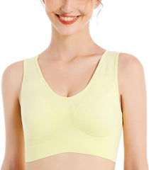 Misharen Seamless Sports Bra, Removable Wireless Padded Bra For Women with Full Coverage