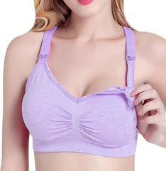 Misharen Womens Plus Size Padded Mommy Lactation Baby Breastfeeding Front open Wireless Bra Seamless pregnant Maternity Nursing Bra