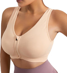 Misharen Women Front Zipper Sports Bra High Impact Vest Push Up Running Gym Yoga Sports bra Tops