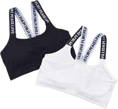 MIsharen 2 Pcs Combo Seamless Sports Bra for Girls – Double Padded Push-Up | High-Impact Support, Breathable, Quick-Dry, Non-Adjustable Straps | Yoga, Gym, Running | White