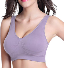 Misharen Seamless Sports Bra, Removable Wireless Padded Bra For Women with Full Coverage