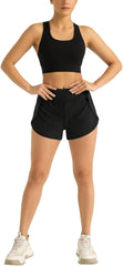 Women's High Waist Seamless Yoga Shorts - Breathable, Recycled Fabric, Sweat-Wicking, Eco-Friendly Gym & Running Shorts