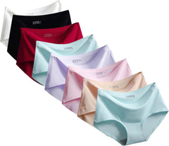 Misharen Women's 8 Piece Combo Breathable Silk Underwear, Seamless Panties, Mid-Rise, Solid Print