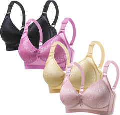 Misharen Women’s 4pcs Combo Plus-Size Minimiser Bra Lingerie – Padded, Underwire Support Adjustable Offce Wear Stretchy Everyday Comfort