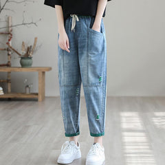 Women's Summer Fashion Ripped Ninth Jeans / Pants