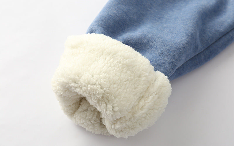 Lamb velvet padded sweat pants