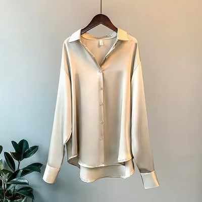 Misharen Women’s Satin Office Wear Top Blouse Shirt – Elegant Long Sleeve Silk Shirt Casual Wear, or Formal Wear For Professionals