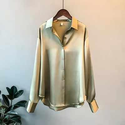 Misharen Women’s Satin Office Wear Top Blouse Shirt – Elegant Long Sleeve Silk Shirt Casual Wear, or Formal Wear For Professionals