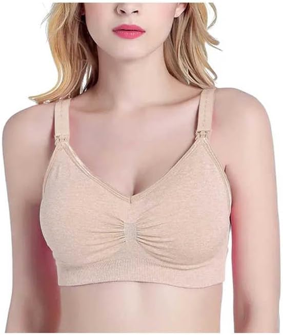 Misharen Womens Plus Size Padded Mommy Lactation Baby Breastfeeding Front open Wireless Bra Seamless pregnant Maternity Nursing Bra