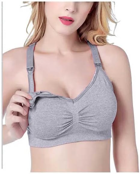 Misharen Womens Plus Size Padded Mommy Lactation Baby Breastfeeding Front open Wireless Bra Seamless pregnant Maternity Nursing Bra