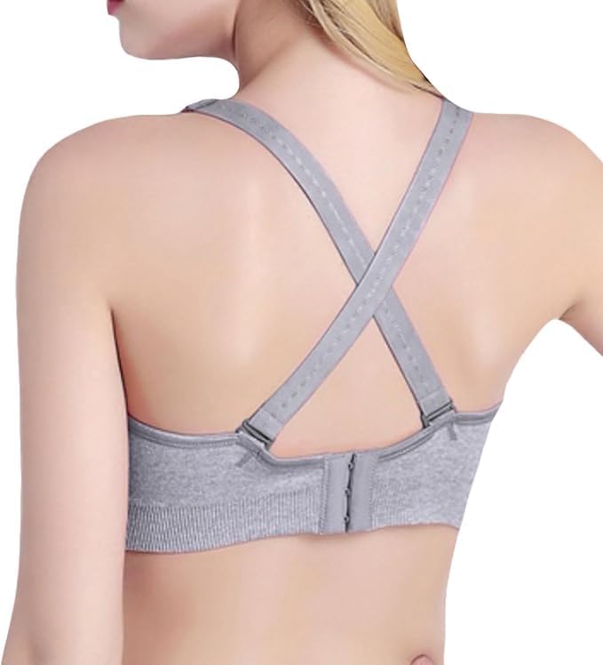 Misharen Womens Plus Size Padded Mommy Lactation Baby Breastfeeding Front open Wireless Bra Seamless pregnant Maternity Nursing Bra
