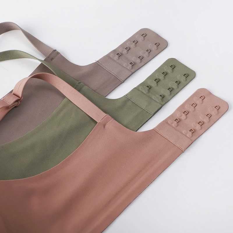 Misharen Wireless Full Coverage Jelly Bra for Women, V-neck, No Steel Ring, Seamless Push-Up with Removable Foam Pads for Yoga activewear and dailywear