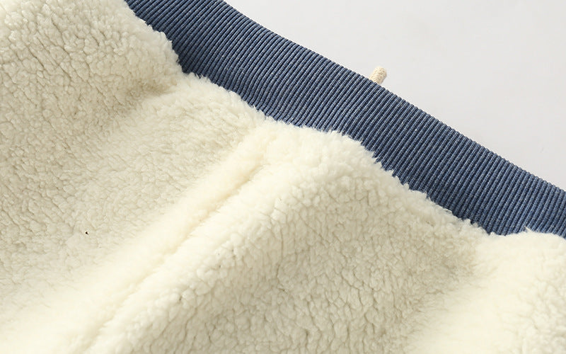 Lamb velvet padded sweat pants