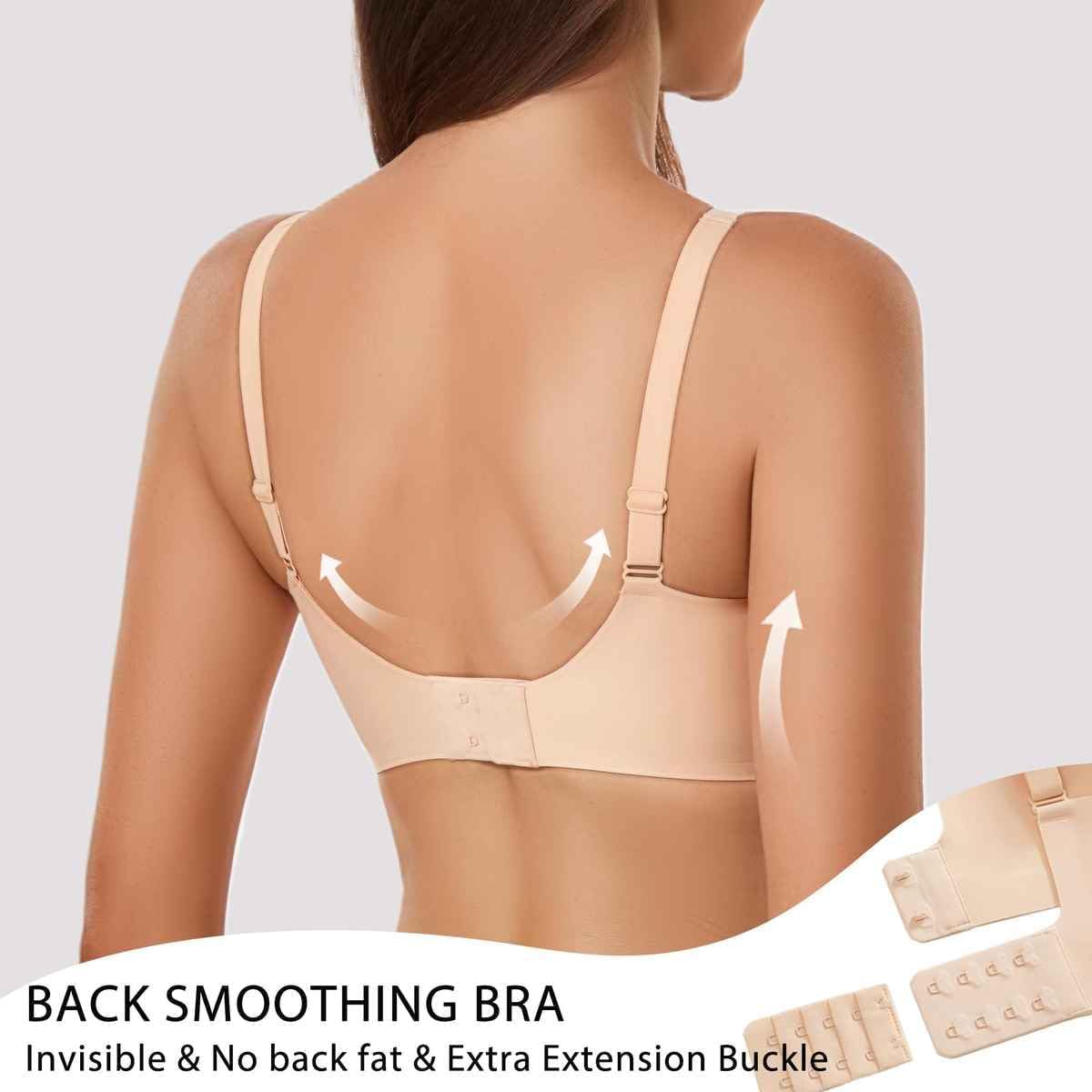 Misharen Wireless Full Coverage Jelly Bra for Women, V-neck, No Steel Ring, Seamless Push-Up with Removable Foam Pads for Yoga activewear and dailywear