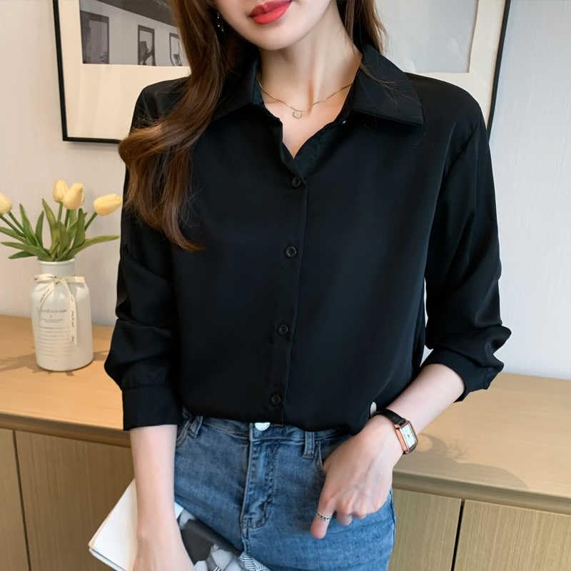 Misharen Women’s Satin Office Wear Top Blouse Shirt – Elegant Long Sleeve Silk Shirt Casual Wear, or Formal Wear For Professionals