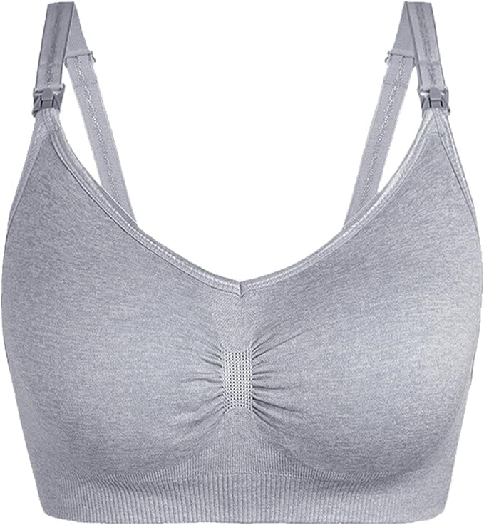 Misharen Womens Plus Size Padded Mommy Lactation Baby Breastfeeding Front open Wireless Bra Seamless pregnant Maternity Nursing Bra
