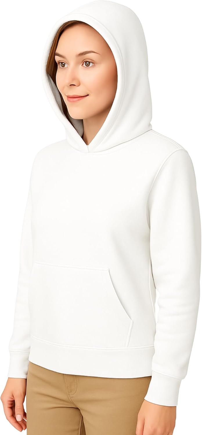 Light Weight Pullover Hoodie, 100% Polyester Fleece, Plain Sweatshirt for Men and Women, Regular Fit
