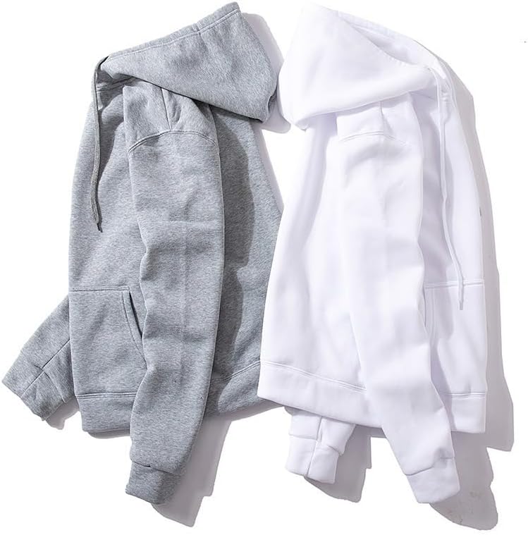 Light Weight Pullover Hoodie, 100% Polyester Fleece, Plain Sweatshirt for Men and Women, Regular Fit