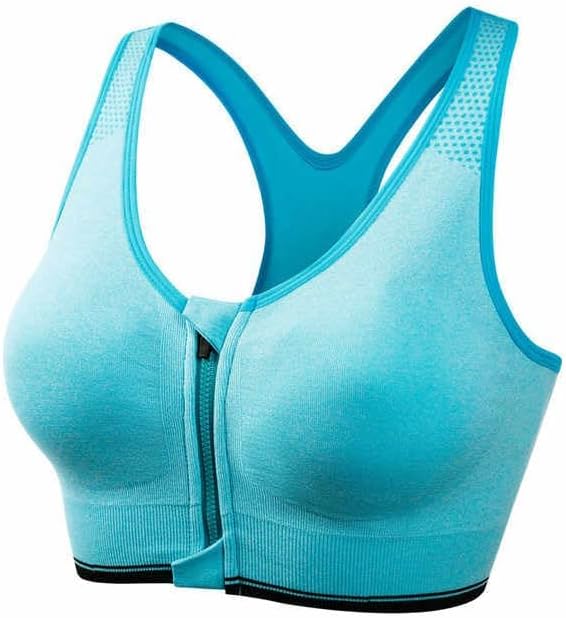 Misharen Women Front Zipper Sports Bra High Impact Vest Push Up Running Gym Yoga Sports bra Tops