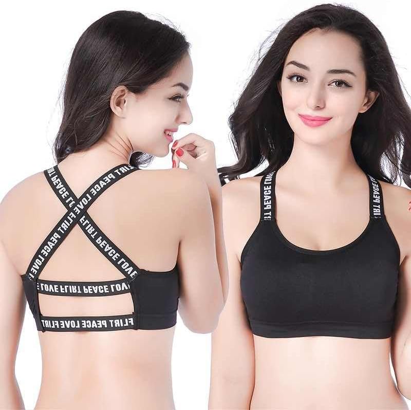 MIsharen 2 Pcs Combo Seamless Sports Bra for Girls – Double Padded Push-Up | High-Impact Support, Breathable, Quick-Dry, Non-Adjustable Straps | Yoga, Gym, Running | White
