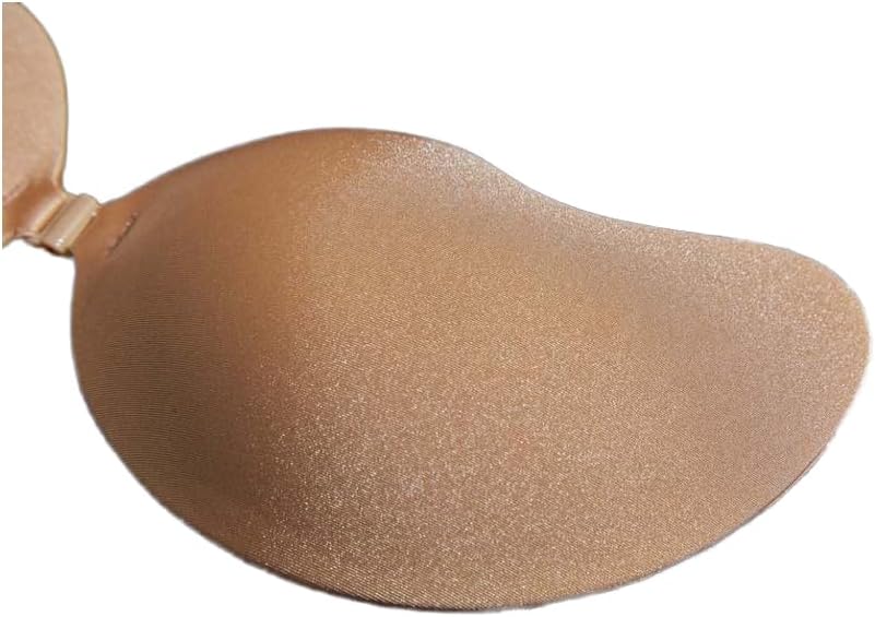 Misharen Silicone 2Pcs Breast Nipple Cover – Invisible Push-Up Sticky Bra | Adhesive, Seamless, Reusable, Breathable | Wire-Free Support for Backless & Strapless Dresses – Beige & Black