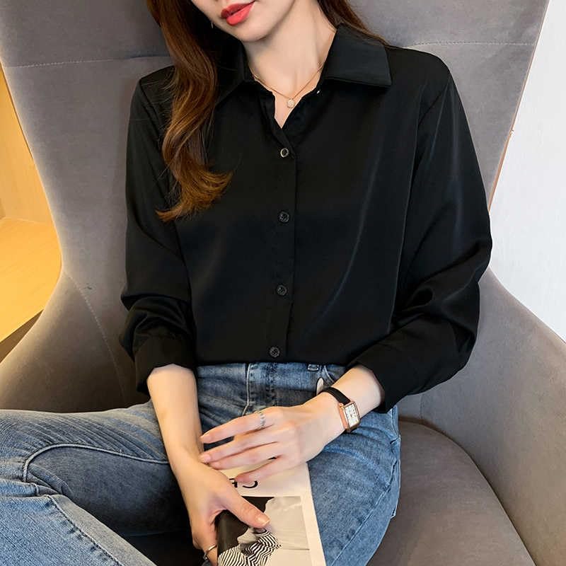 Misharen Women’s Satin Office Wear Top Blouse Shirt – Elegant Long Sleeve Silk Shirt Casual Wear, or Formal Wear For Professionals