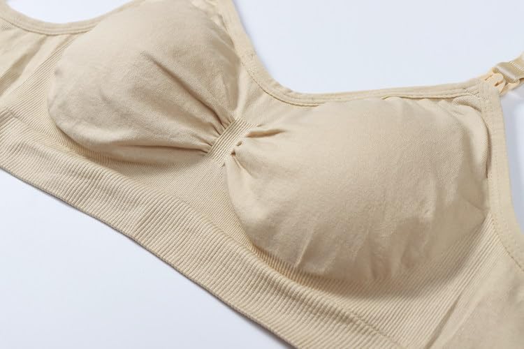 Misharen Womens Plus Size Padded Mommy Lactation Baby Breastfeeding Front open Wireless Bra Seamless pregnant Maternity Nursing Bra