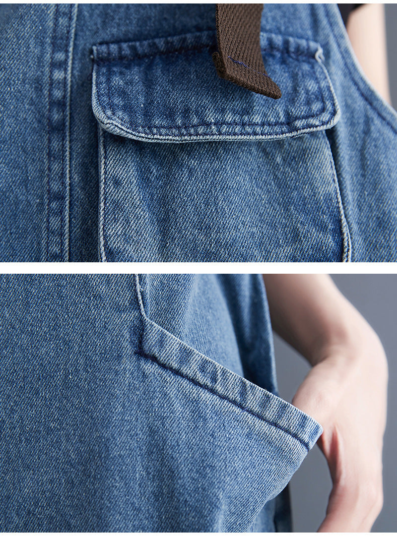 Women's Korean Version Of The New Spot Strap Spring Jeans and Pants