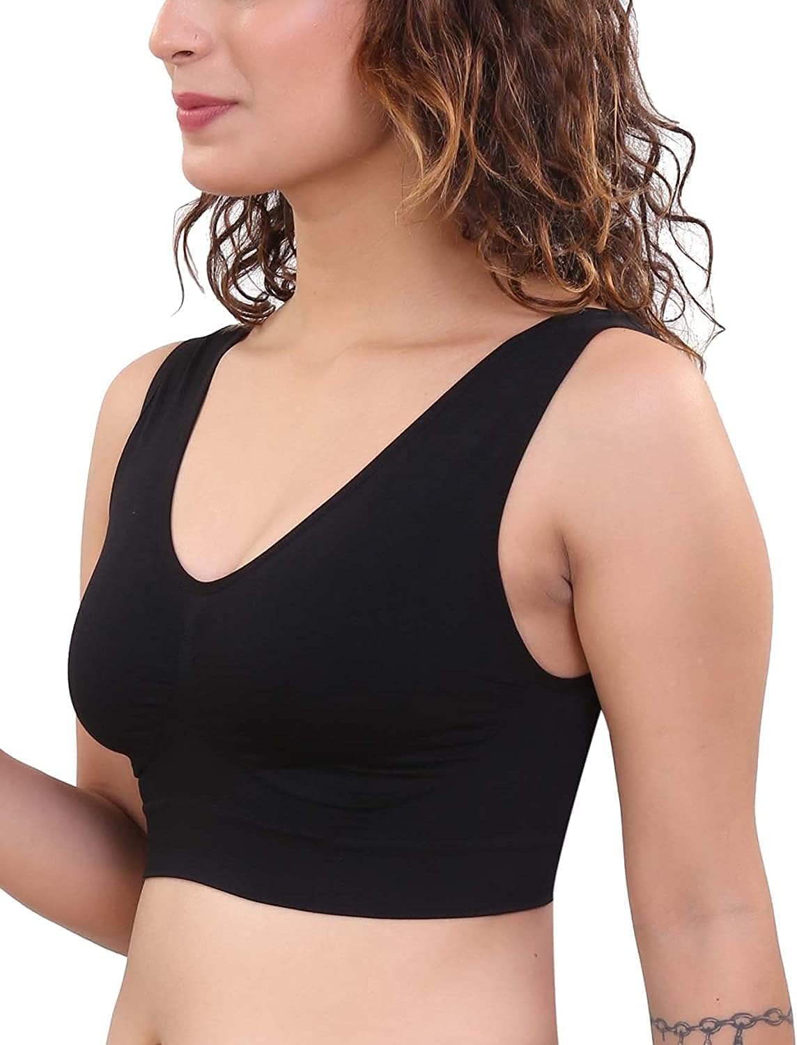 Misharen Seamless Sports Bra, Removable Wireless Padded Bra For Women with Full Coverage