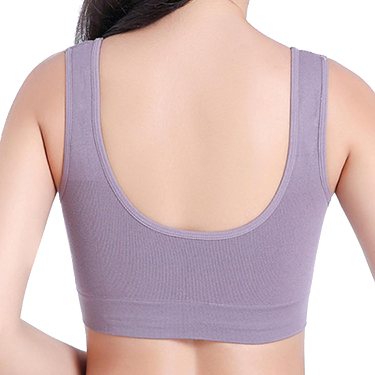 Misharen Seamless Sports Bra, Removable Wireless Padded Bra For Women with Full Coverage