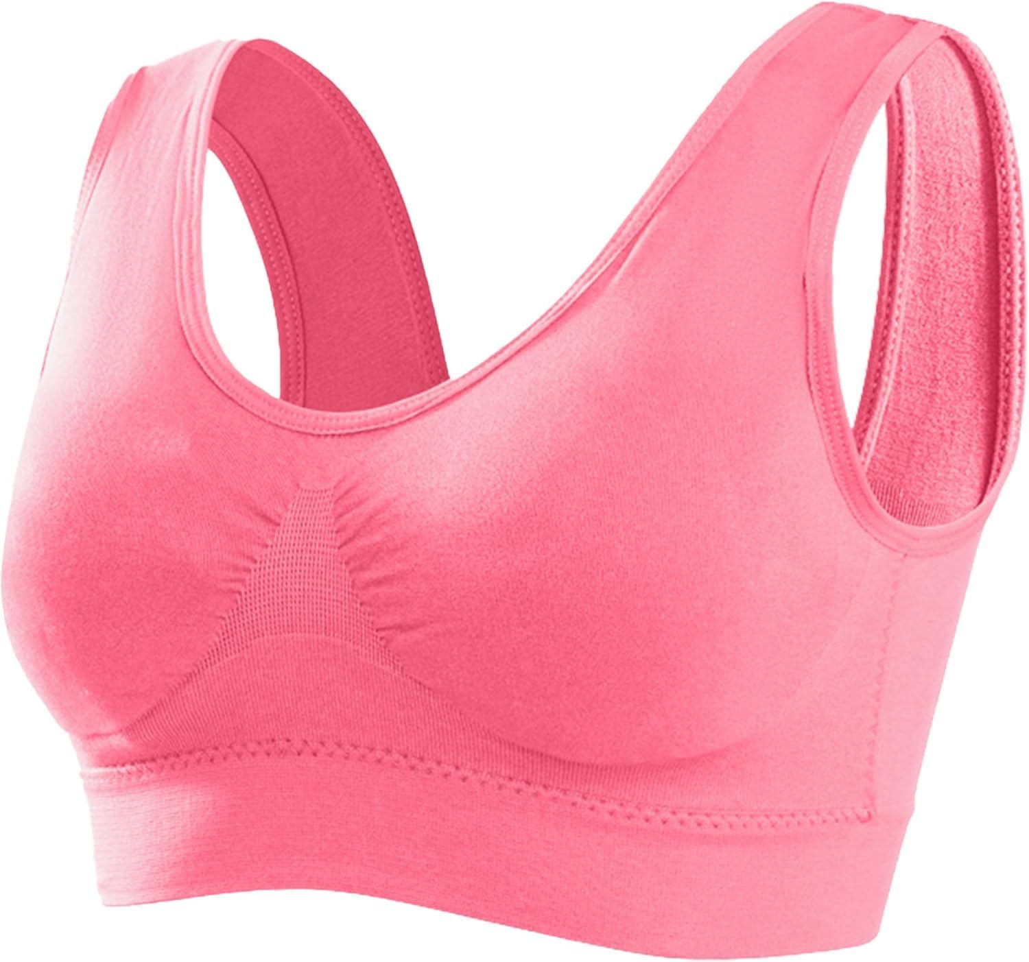Misharen Seamless Sports Bra, Removable Wireless Padded Bra For Women with Full Coverage