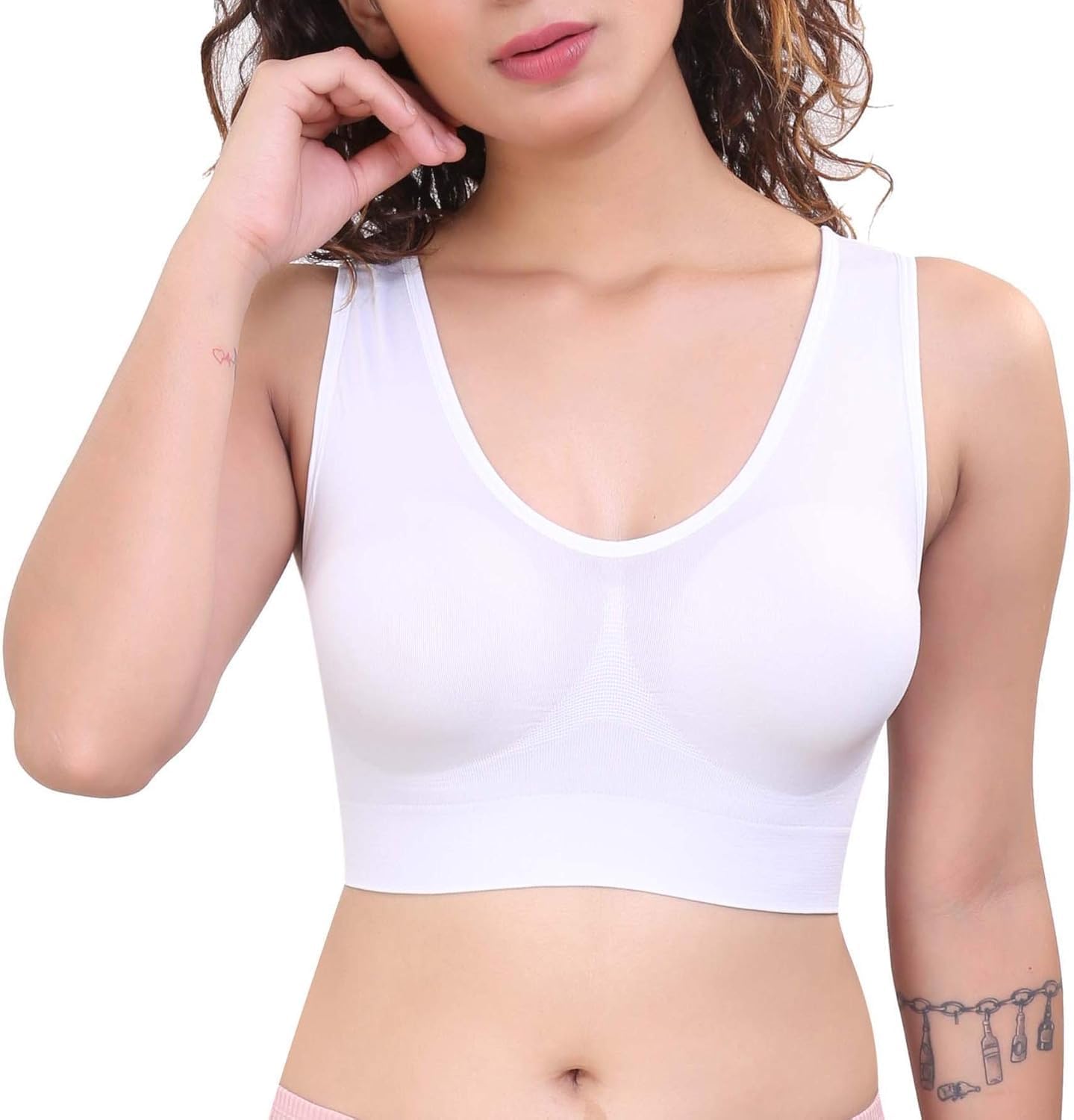 Misharen Seamless Sports Bra, Removable Wireless Padded Bra For Women with Full Coverage