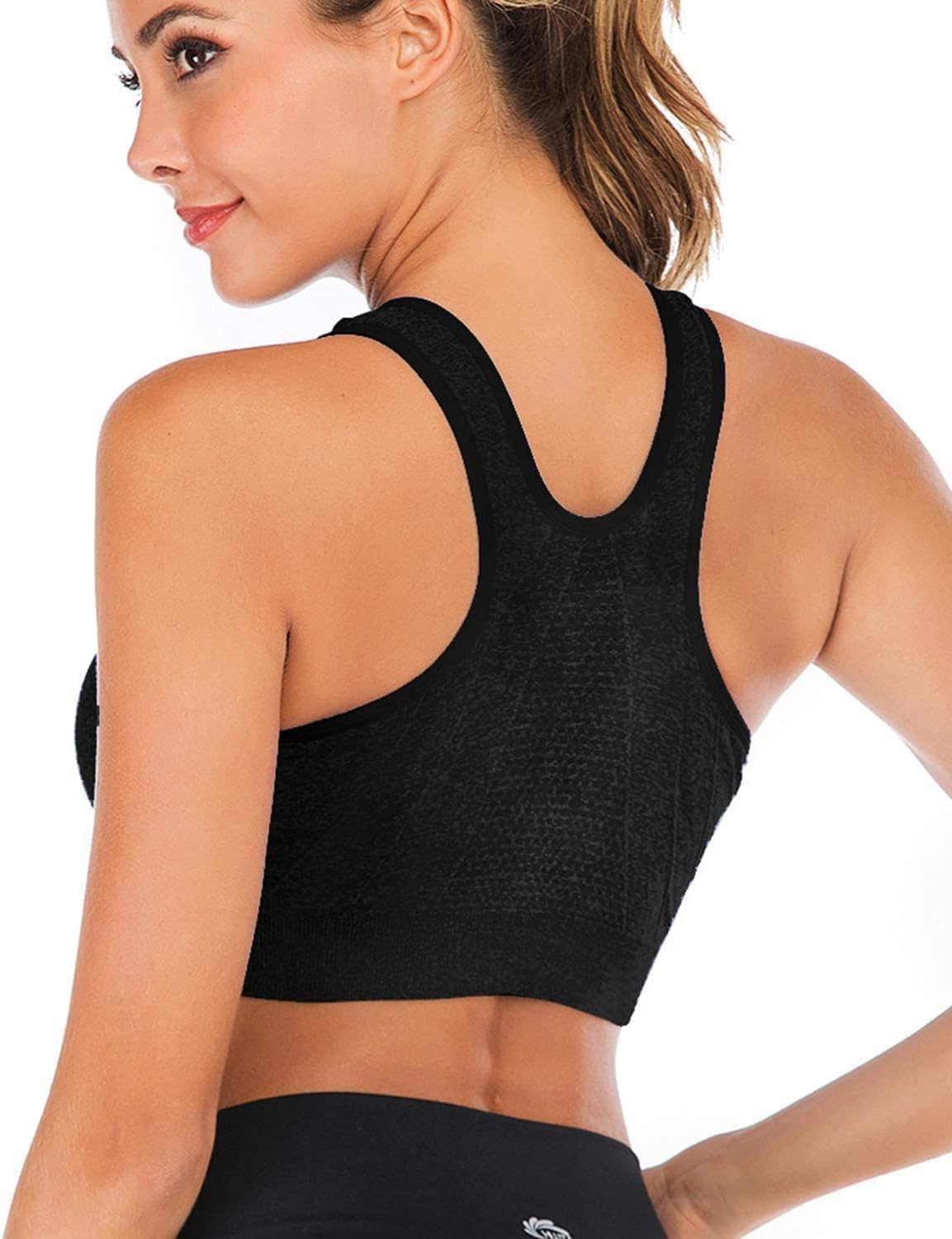 Misharen Women Front Zipper Sports Bra High Impact Vest Push Up Running Gym Yoga Sports bra Tops