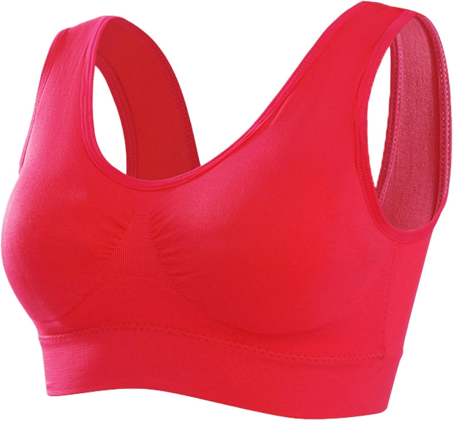 Misharen Seamless Sports Bra, Removable Wireless Padded Bra For Women with Full Coverage