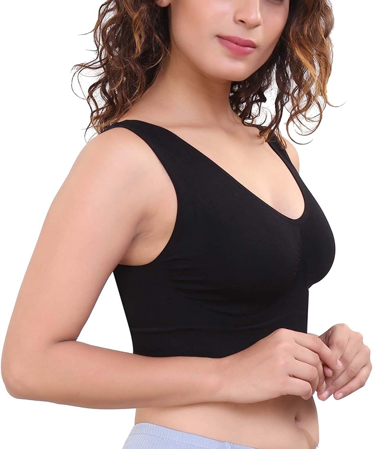 Misharen Seamless Sports Bra, Removable Wireless Padded Bra For Women with Full Coverage