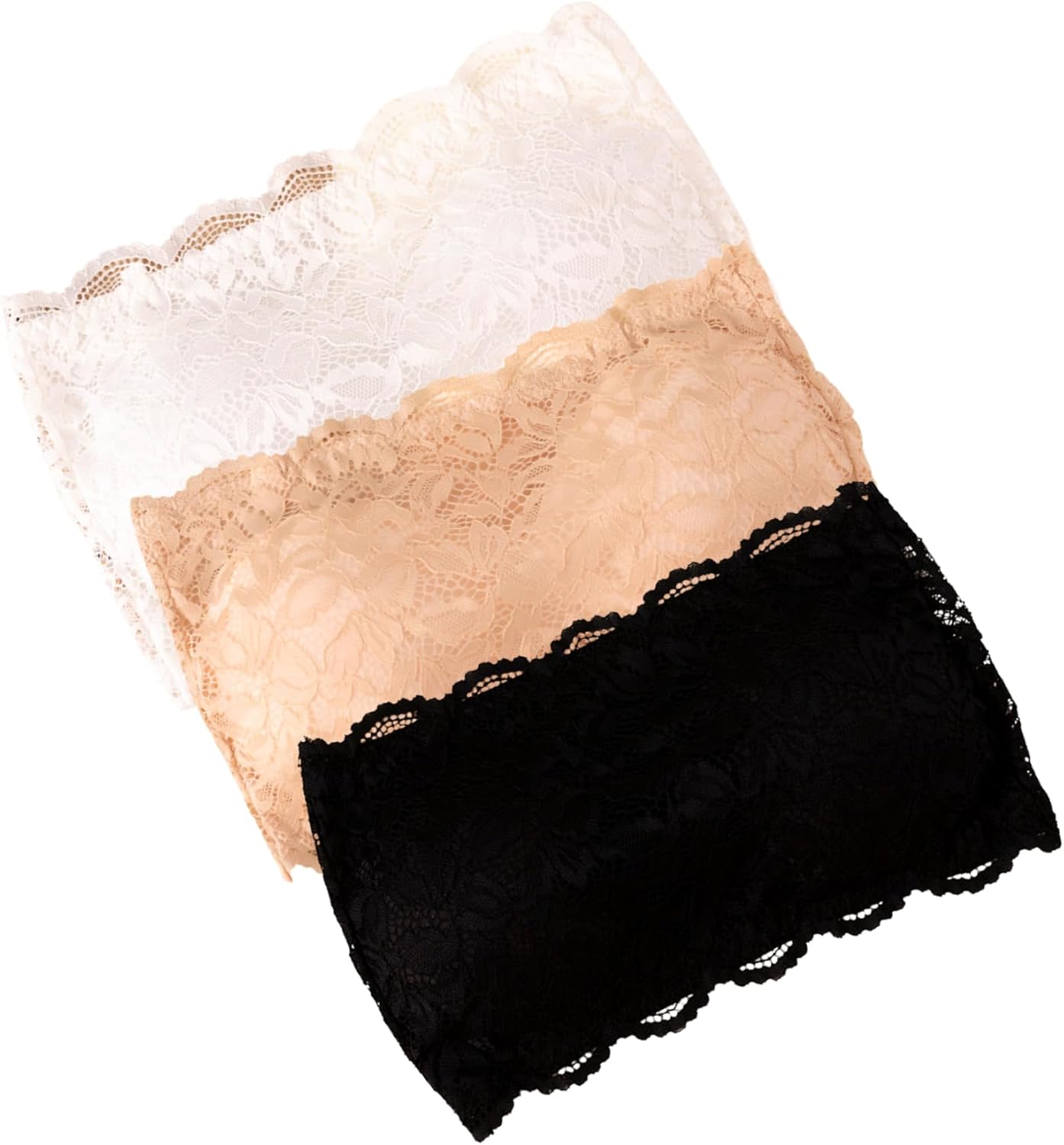 Misharen 3 Pcs Pack Bra For Girls Breathable Bralette tube top Chest Wrap lace Bra invisible wireless bra Lace traceless push up bra for teens
