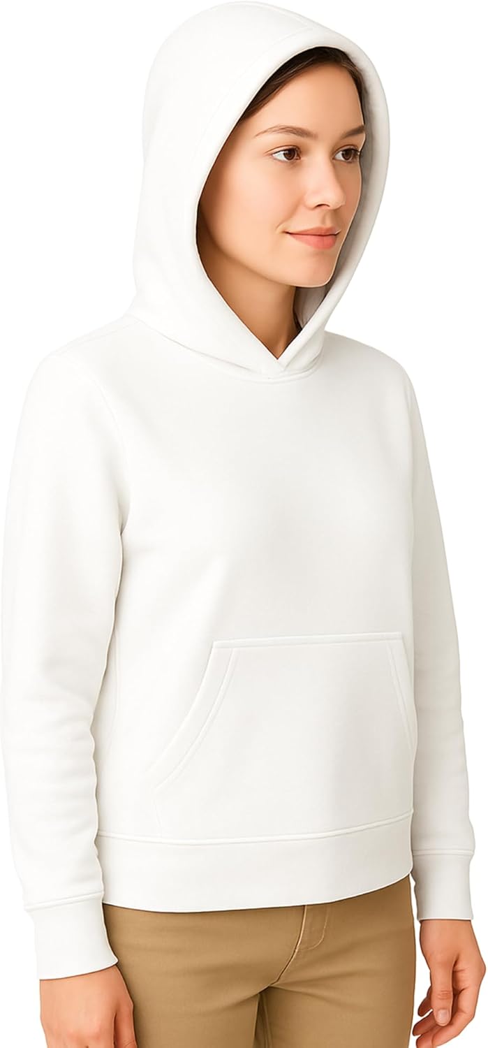 Light Weight Pullover Hoodie, 100% Polyester Fleece, Plain Sweatshirt for Men and Women, Regular Fit