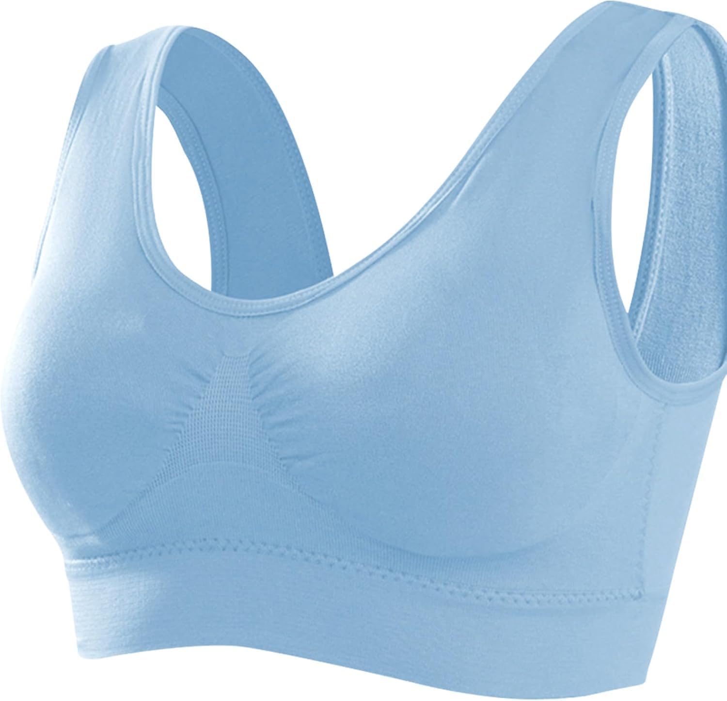 Misharen Seamless Sports Bra, Removable Wireless Padded Bra For Women with Full Coverage