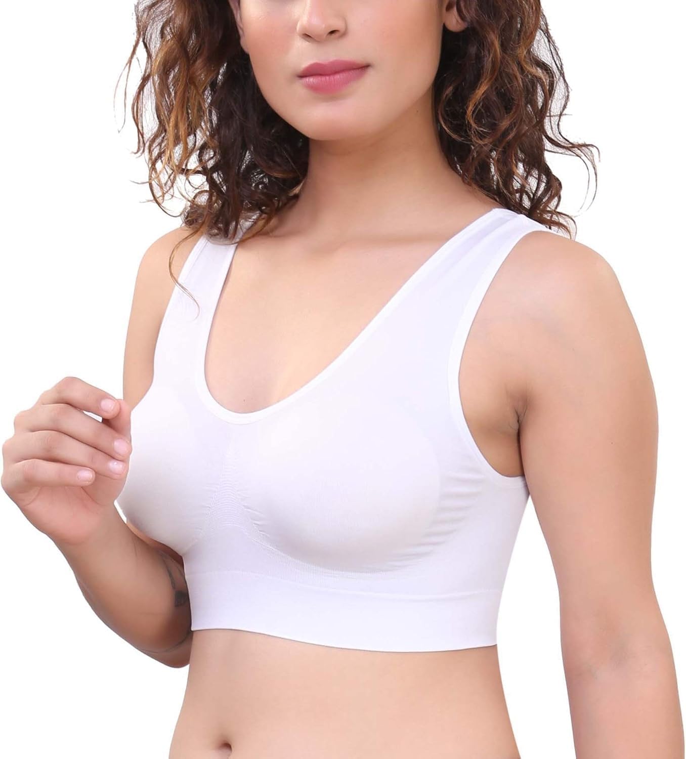 Misharen Seamless Sports Bra, Removable Wireless Padded Bra For Women with Full Coverage