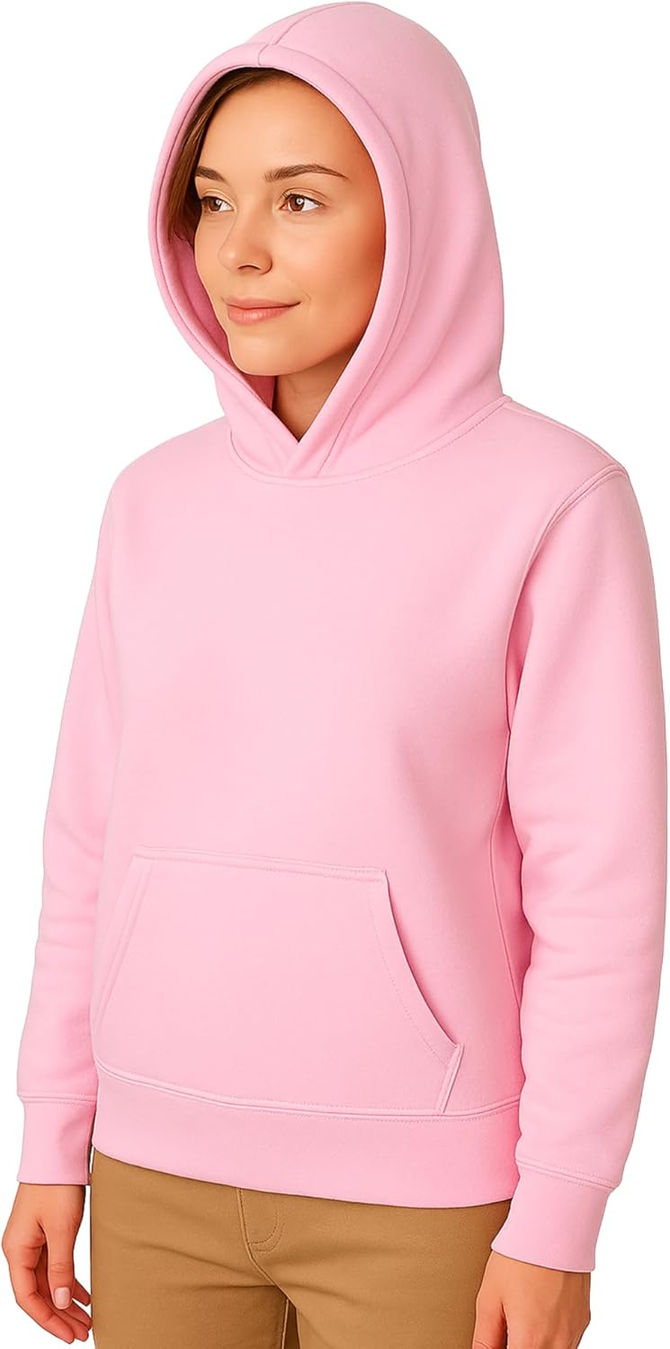 Light Weight Pullover Hoodie, 100% Polyester Fleece, Plain Sweatshirt for Men and Women, Regular Fit