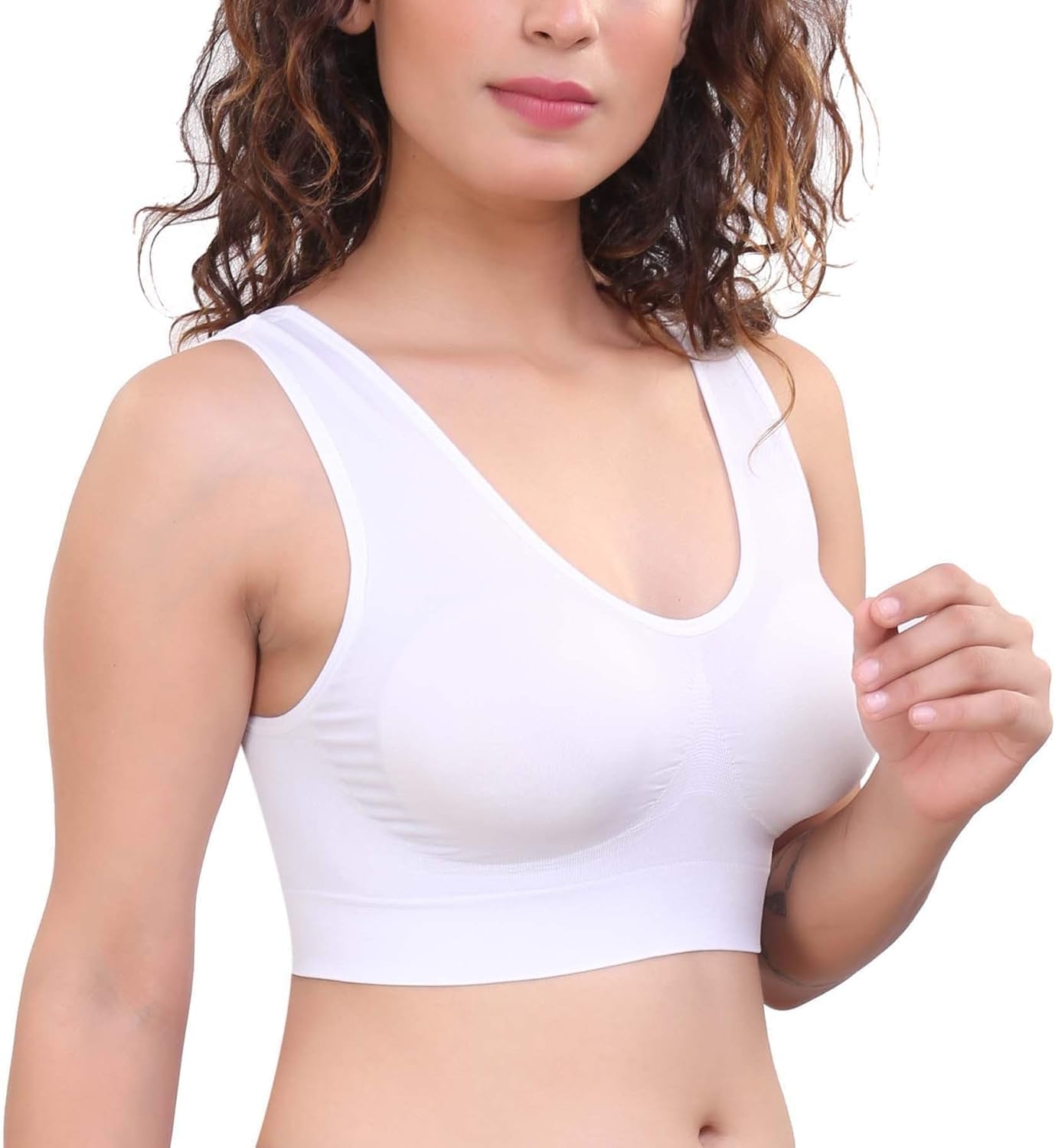 Misharen Seamless Sports Bra, Removable Wireless Padded Bra For Women with Full Coverage