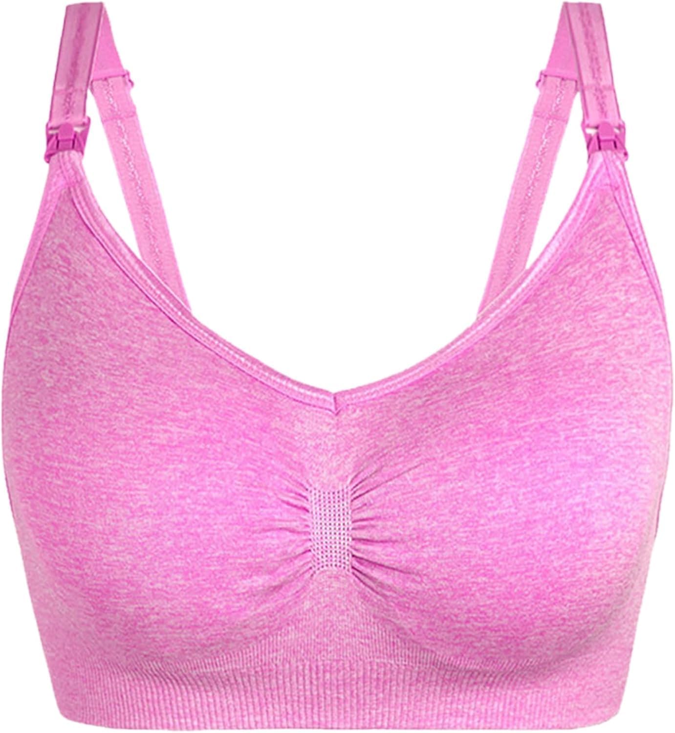 Misharen Womens Plus Size Padded Mommy Lactation Baby Breastfeeding Front open Wireless Bra Seamless pregnant Maternity Nursing Bra