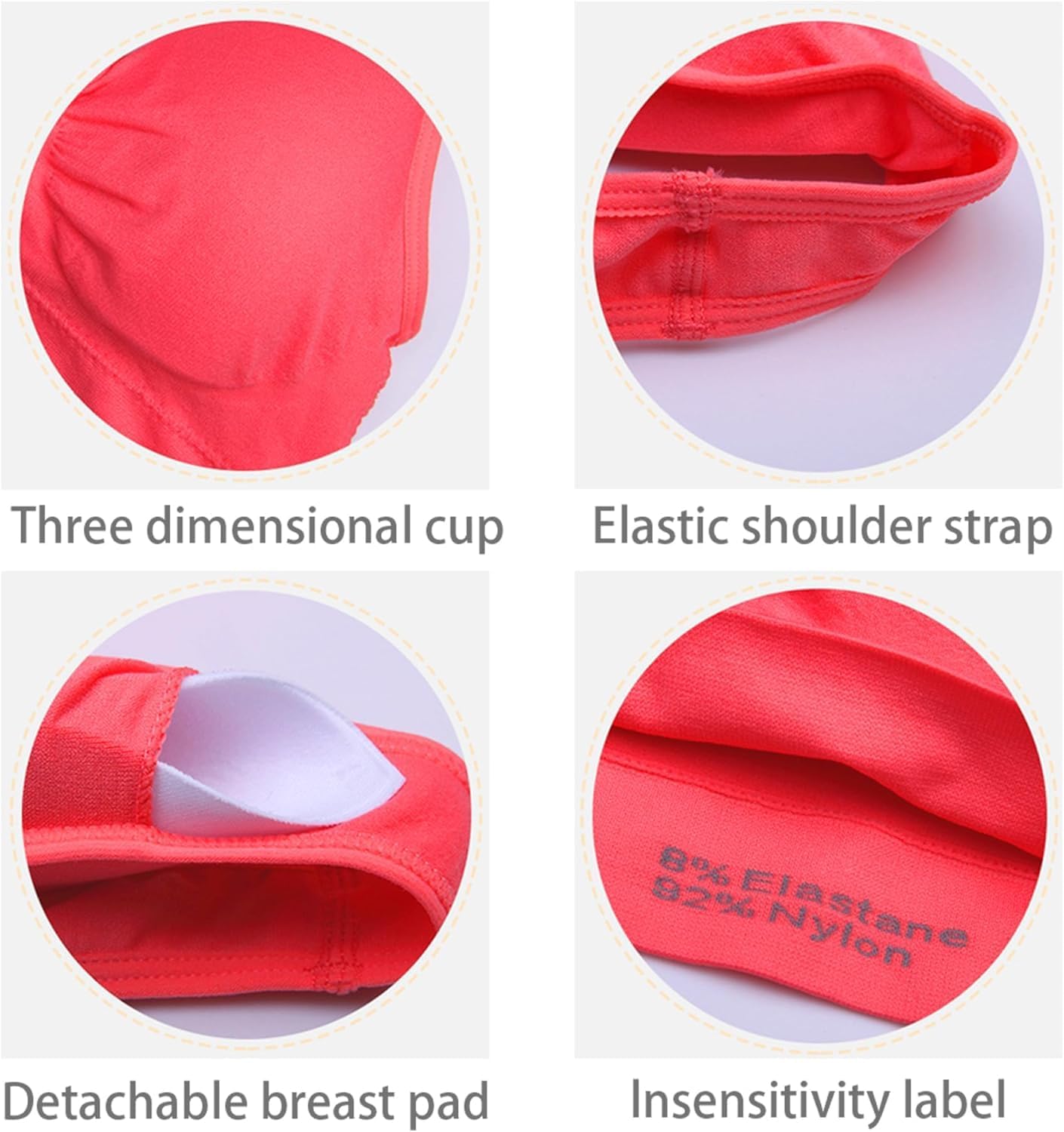 Misharen Seamless Sports Bra, Removable Wireless Padded Bra For Women with Full Coverage