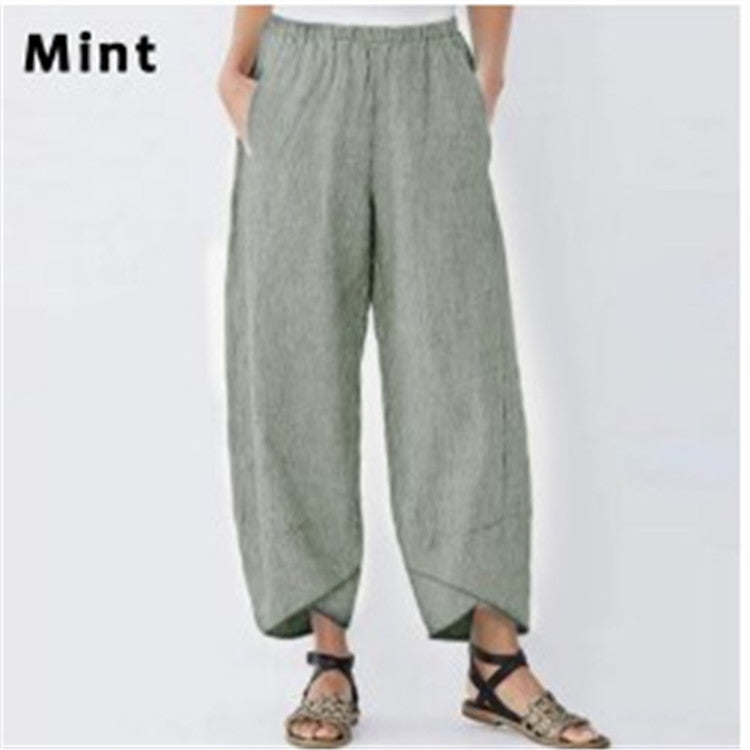 Wide Leg Pants Loose Casual Cotton Linen