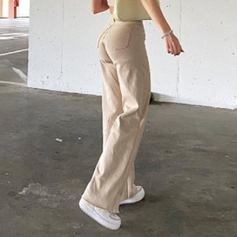 Spice Girl Style High Waist Slim Jeans Bell Bottoms Pants