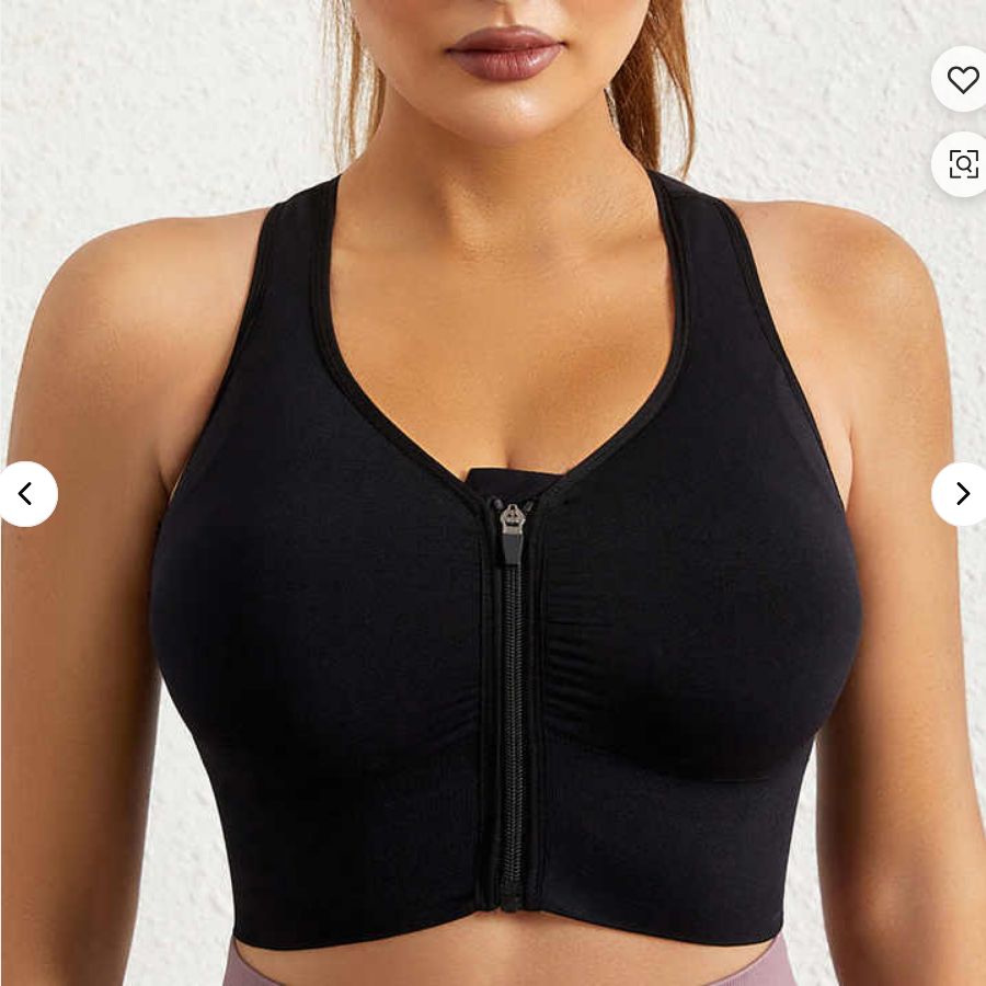 Misharen Women Front Zipper Sports Bra High Impact Vest Push Up Running Gym Yoga Sports bra Tops