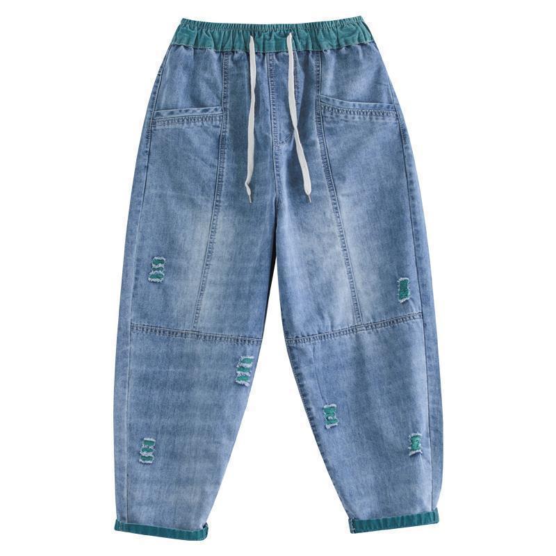 Women's Summer Fashion Ripped Ninth Jeans / Pants