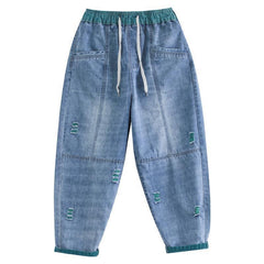Women's Summer Fashion Ripped Ninth Jeans / Pants