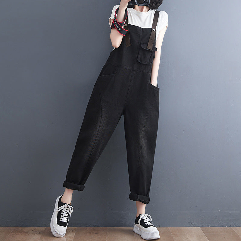 Women's Korean Version Of The New Spot Strap Spring Jeans and Pants